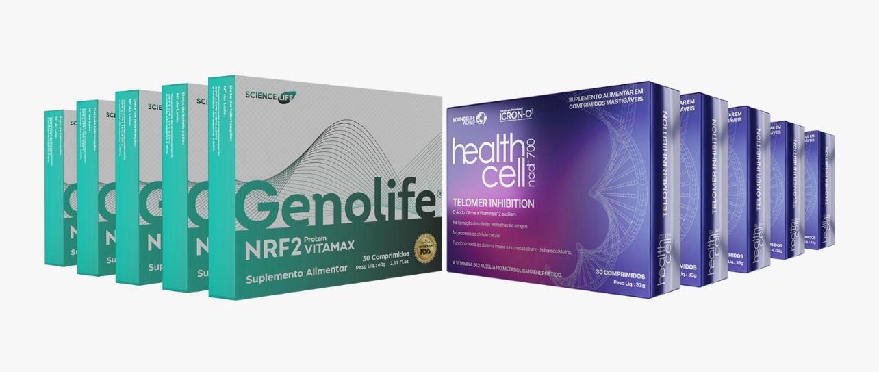 Kit 5 Genolife NRF2 Protein - 30 Tabletes + 5 Healthcell - 30 Tabletes  